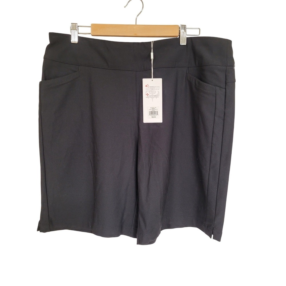 LadyHagen Womens Black Tummy Control 10" Shorts 4 Way Stretch MSRP 60$ Size XXL